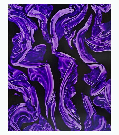 Violet on black, 160 x 130 cm